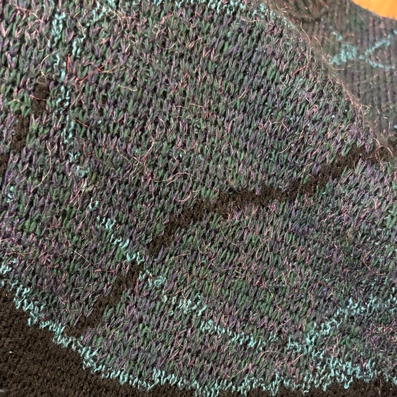 Vintage 90’s Funky Teal and Black Crewneck Sweater Grandpa Retro XL - Picture 4 of 7